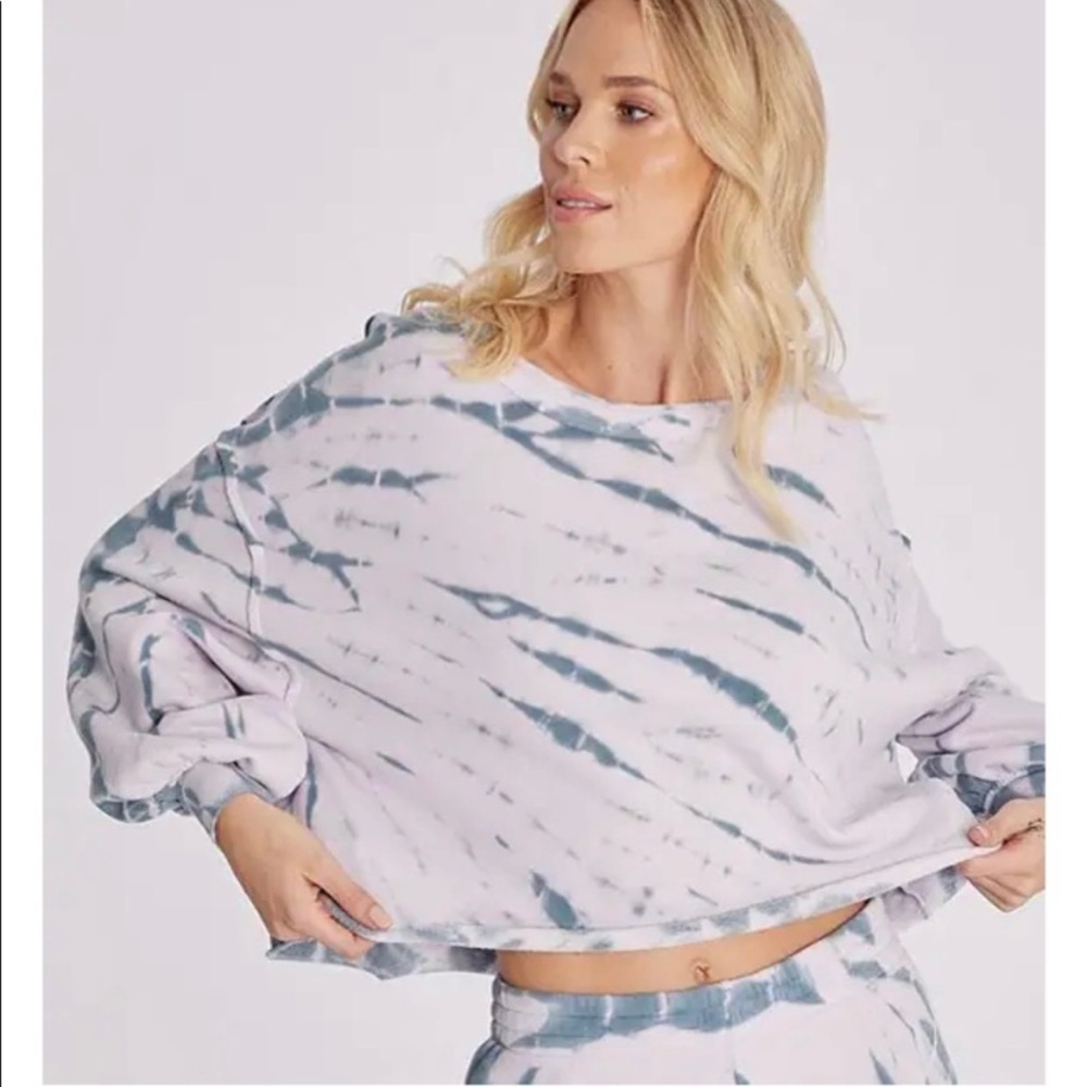 Wildfox Olivia Tie-Dye Oversized crop Sweatshirt